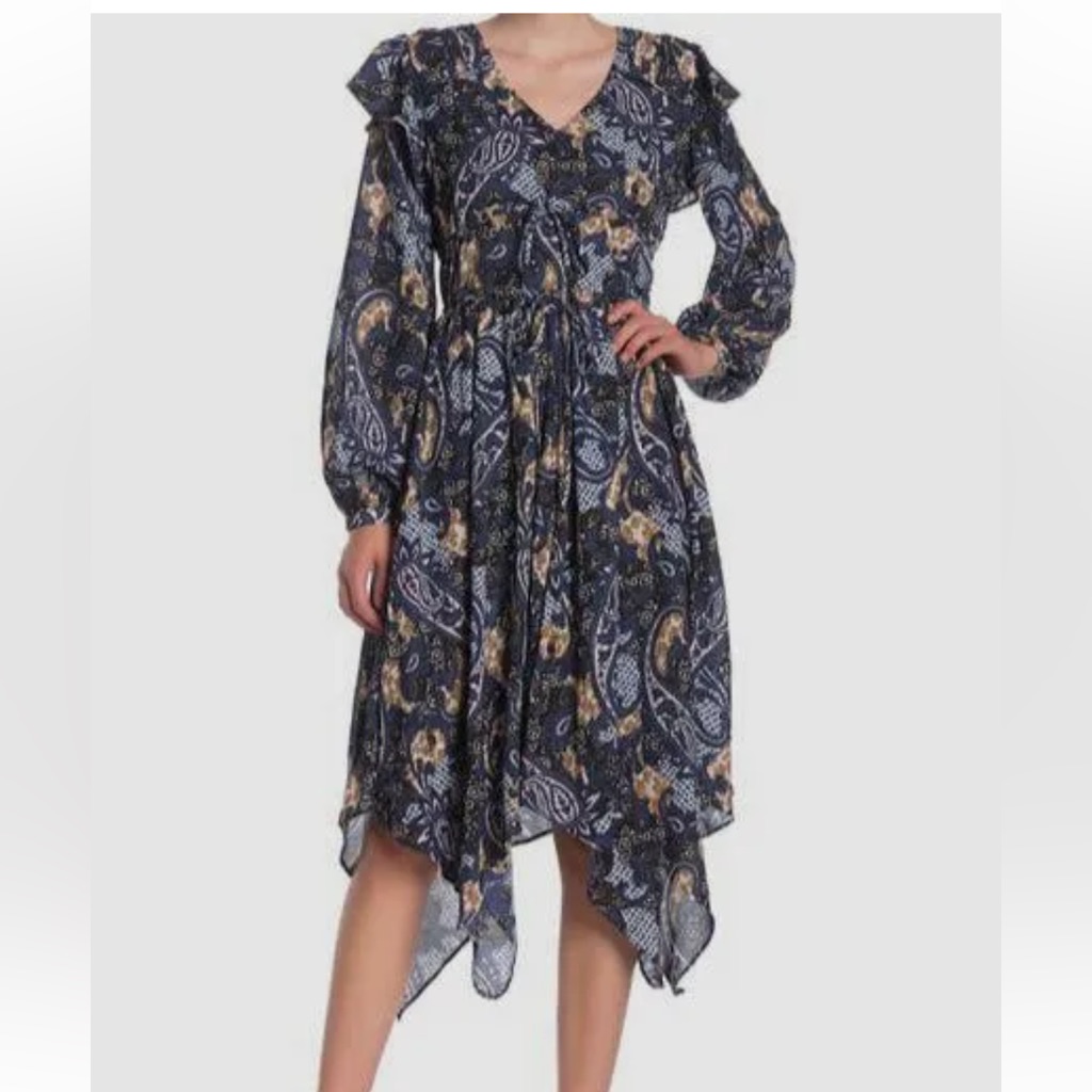 Walter Baker Blue Midi Dress Size 8